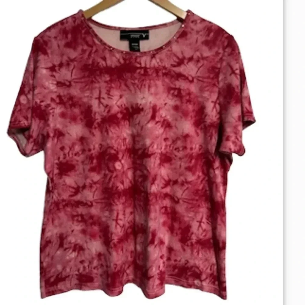 Venezia Women’s Size 18/20W Tie Dye Embellished T Shirt Bohemian Hippie‎
